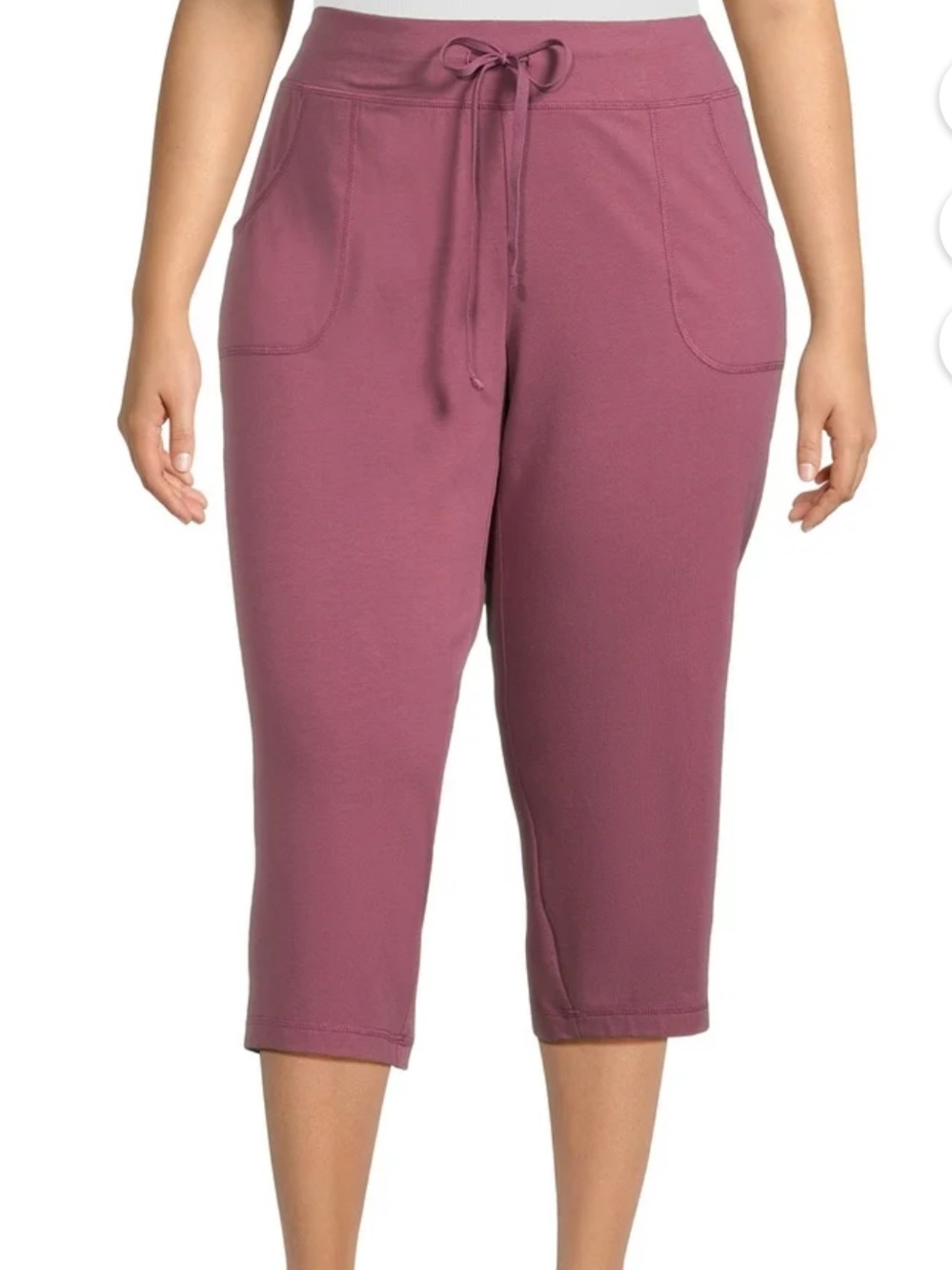 Athletic Works Plus-Size Knit Capri Pants in Mauve Rose